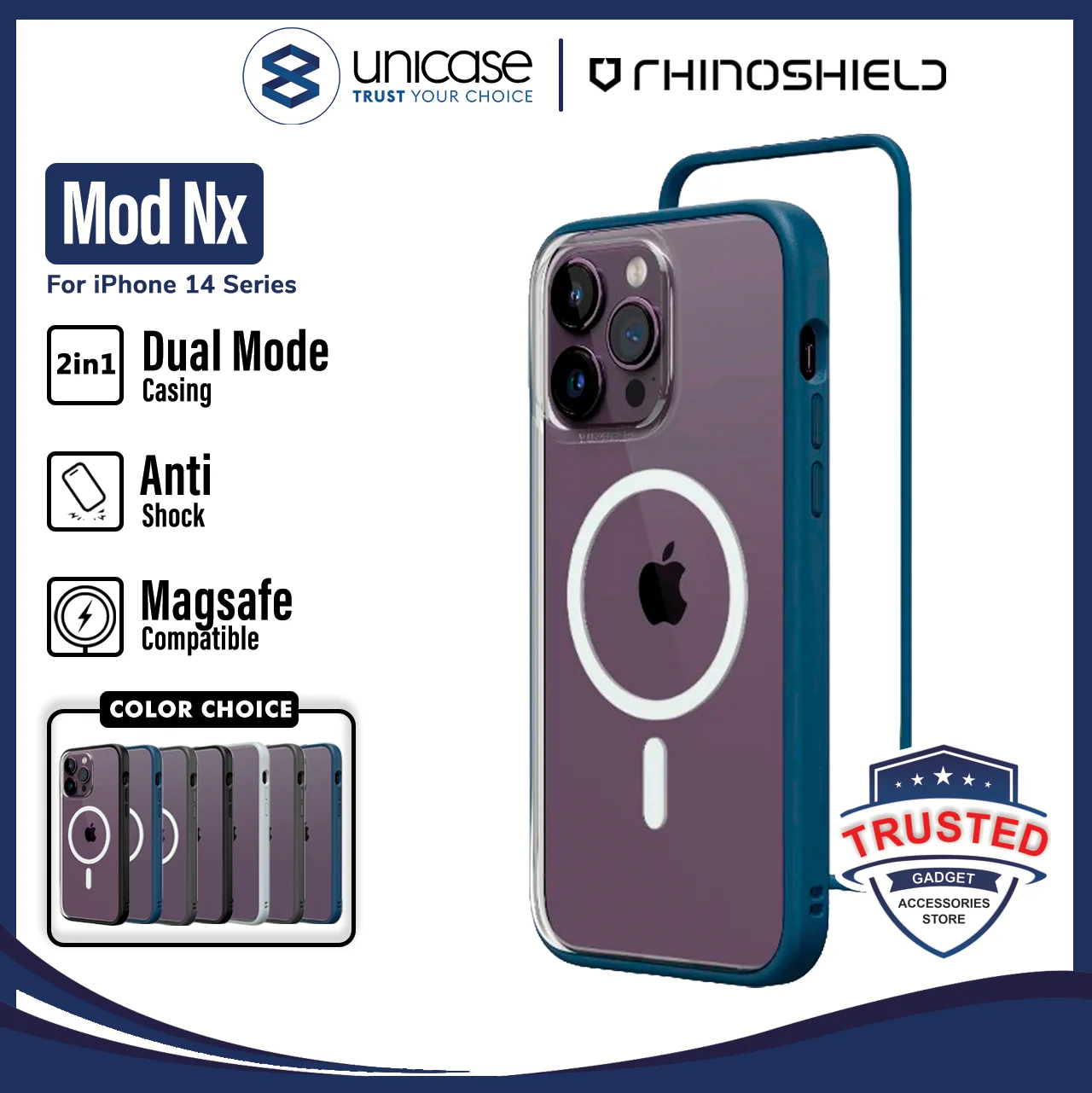 Case iPhone 14 Pro Max Plus Rhinoshield Mod NX Hybrid Clear Bumper