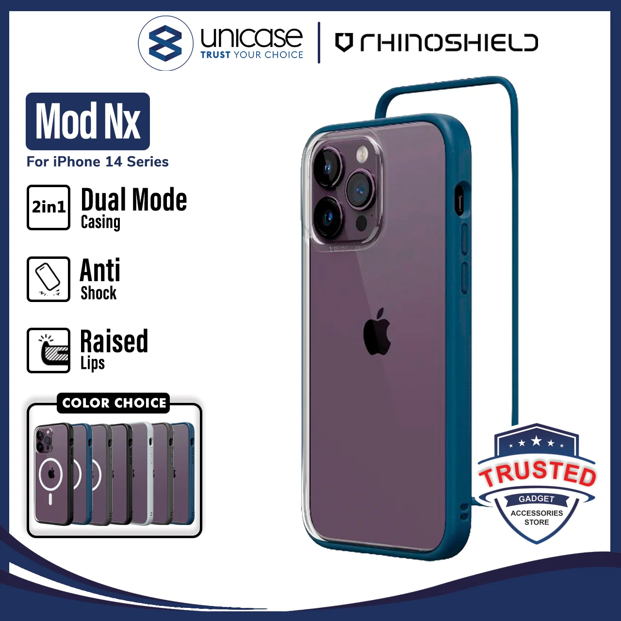 Case iPhone 14 Pro Max Plus Rhinoshield Mod NX Hybrid Clear Bumper