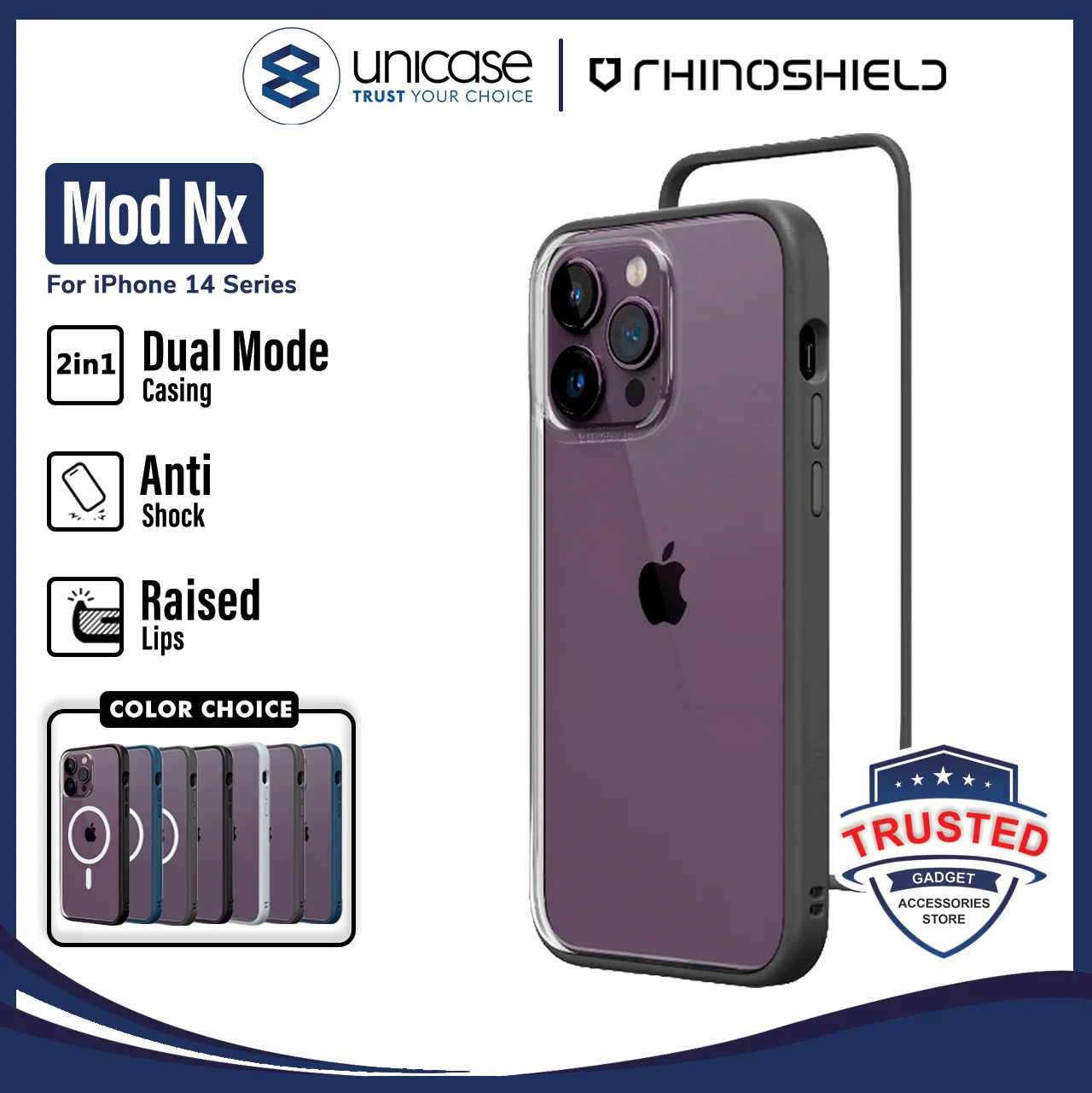 Case iPhone 14 Pro Max Plus Rhinoshield Mod NX Hybrid Clear Bumper