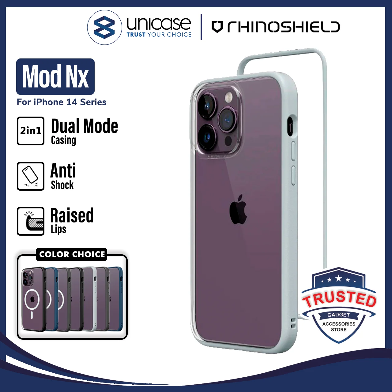 Case iPhone 14 Pro Max Plus Rhinoshield Mod NX Hybrid Clear Bumper