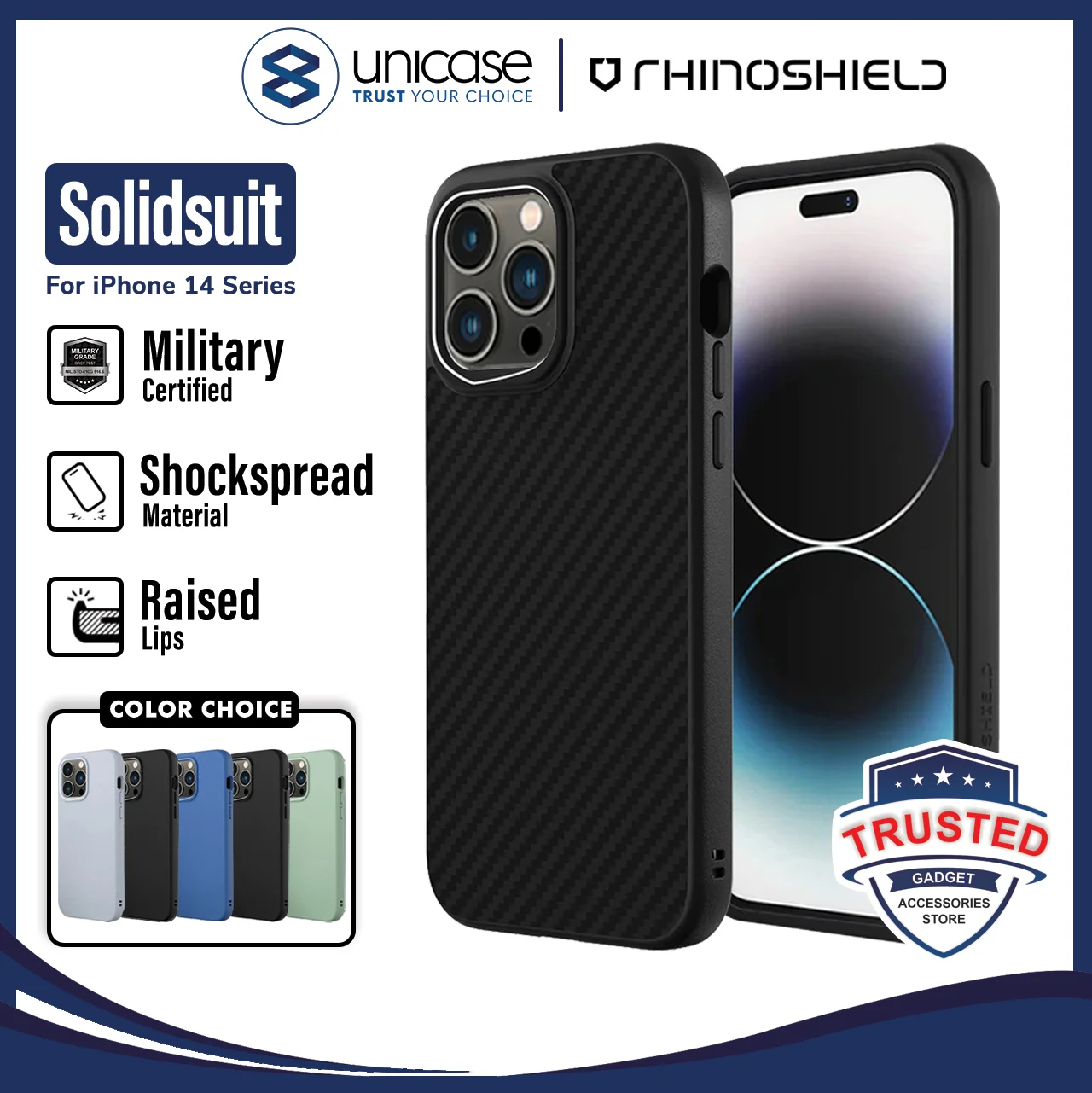 Case iPhone 14 Pro Max Plus Rhinoshield SolidSuit Shockproof Casing