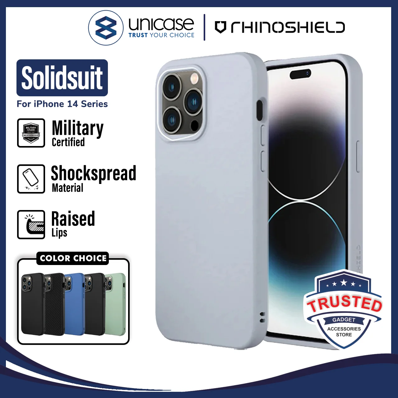 Case iPhone 14 Pro Max Plus Rhinoshield SolidSuit Shockproof Casing
