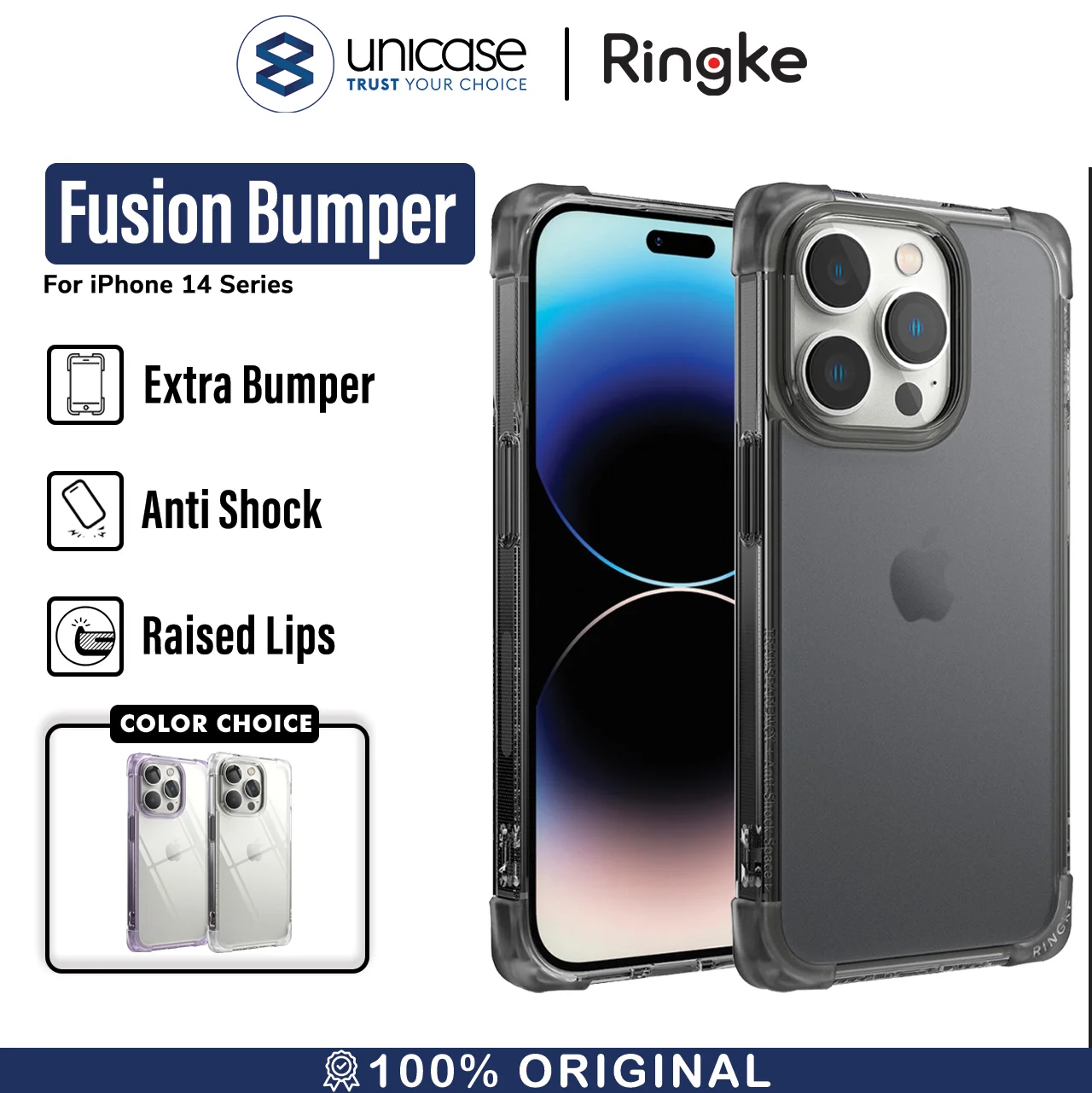 Case iPhone 14 Pro Max Plus Ringke Fusion BUMPER Anti Crack Casing