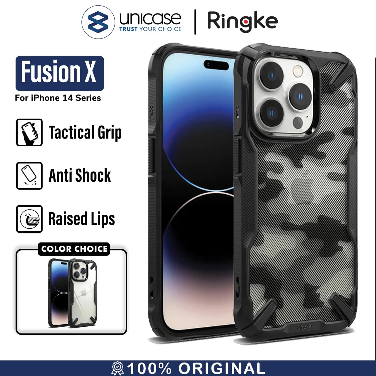 Case iPhone 14 Pro Max Plus Ringke Fusion X Hybrid Anti Crack Clear