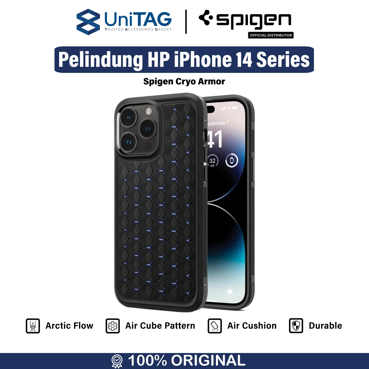 Case iPhone 14 Pro Max Plus Spigen Cryo Armor Cooling Gaming Casing