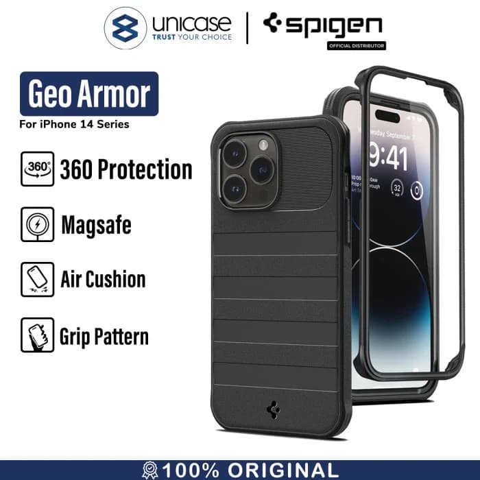 Case iPhone 14 Pro Max Plus Spigen Geo Armor MagSafe 360 Full Cover