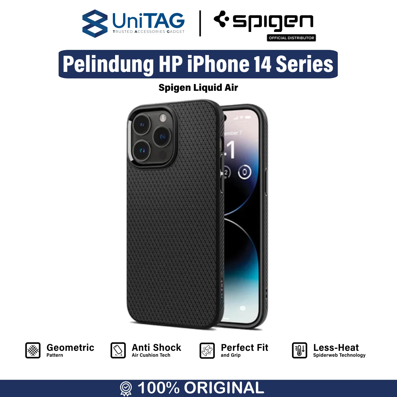 Case iPhone 14 Pro Max Plus Spigen Liquid Air Softcase TPU Casing