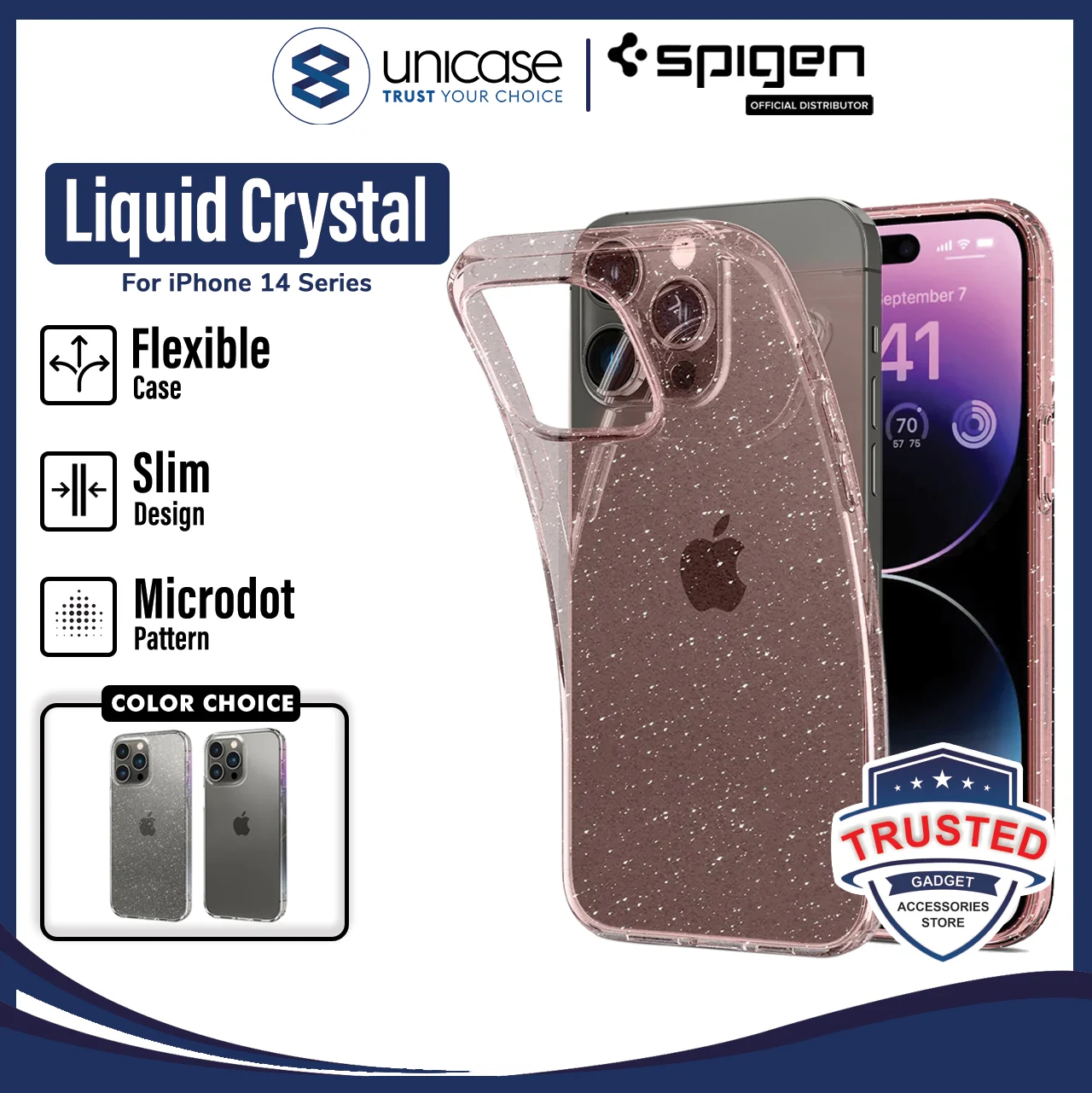 Case iPhone 14 Pro Max Plus Spigen Liquid Crystal Clear Soft Casing