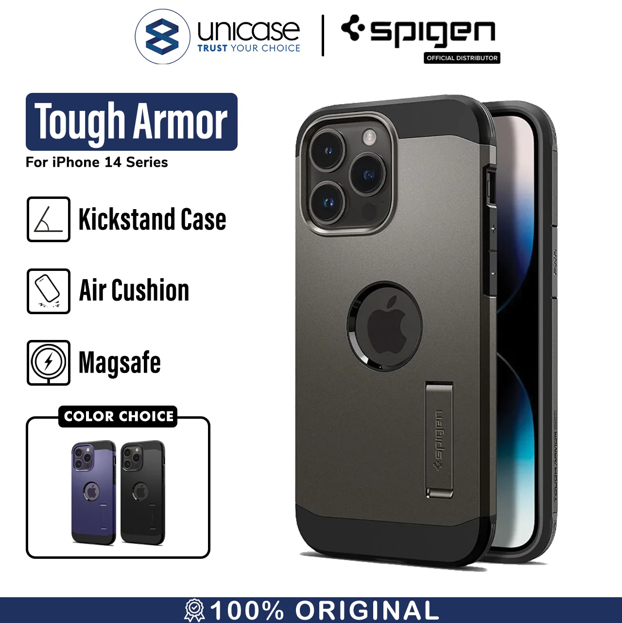 Case iPhone 14 Pro Max Plus Spigen Tough Armor MagSafe Hard Shockproof