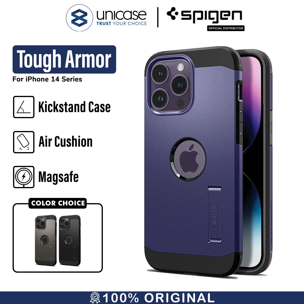 Case iPhone 14 Pro Max Plus Spigen Tough Armor MagSafe Hard Shockproof