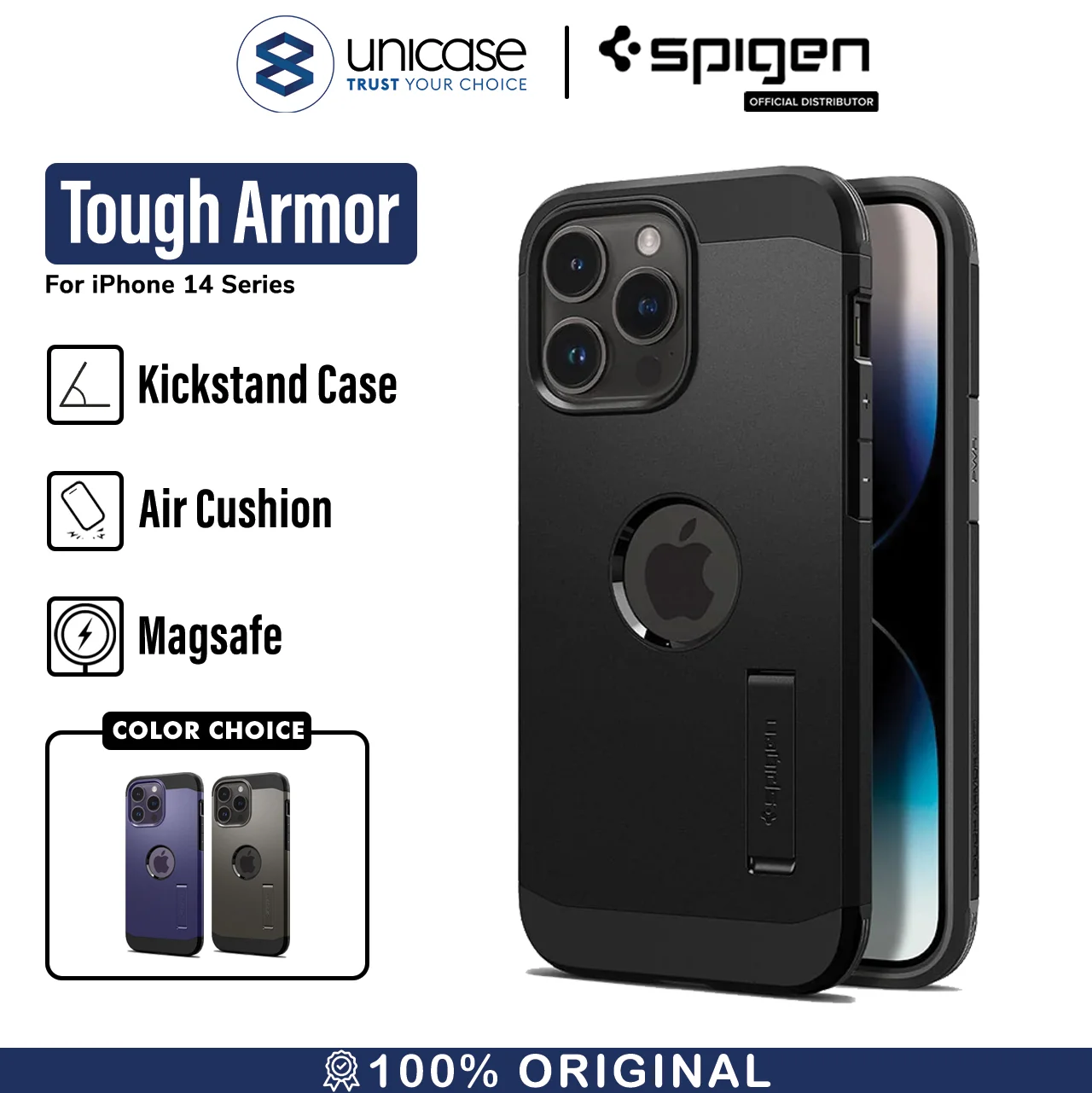 Case iPhone 14 Pro Max Plus Spigen Tough Armor MagSafe Hard Shockproof