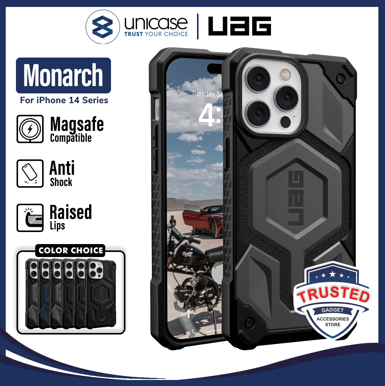 Case iPhone 14 Pro Max Plus UAG Monarch MagSafe Anti Drop Armor Casing