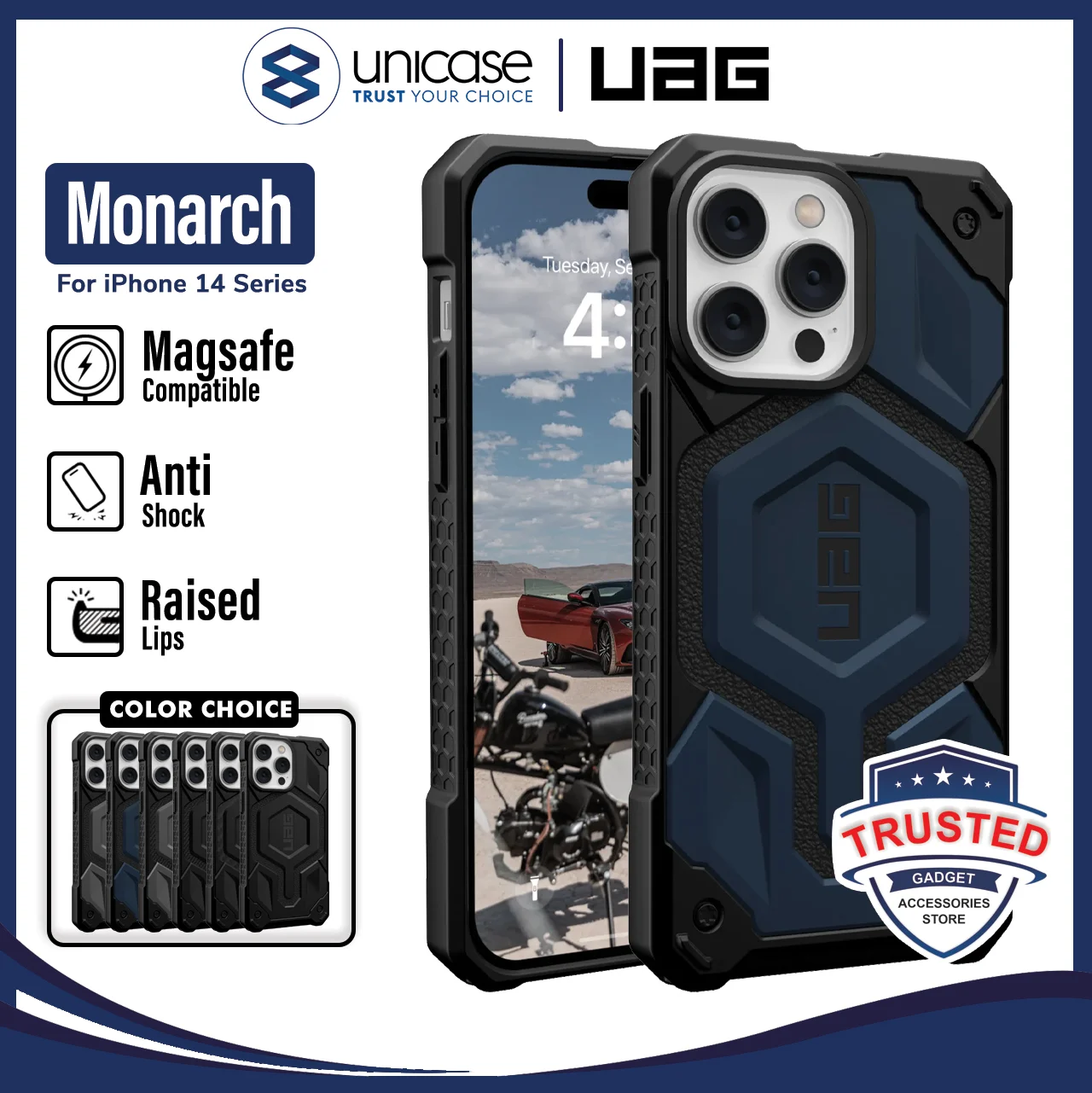 Case iPhone 14 Pro Max Plus UAG Monarch MagSafe Anti Drop Armor Casing