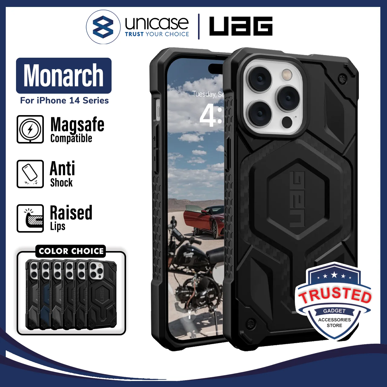 Case iPhone 14 Pro Max Plus UAG Monarch MagSafe Anti Drop Armor Casing