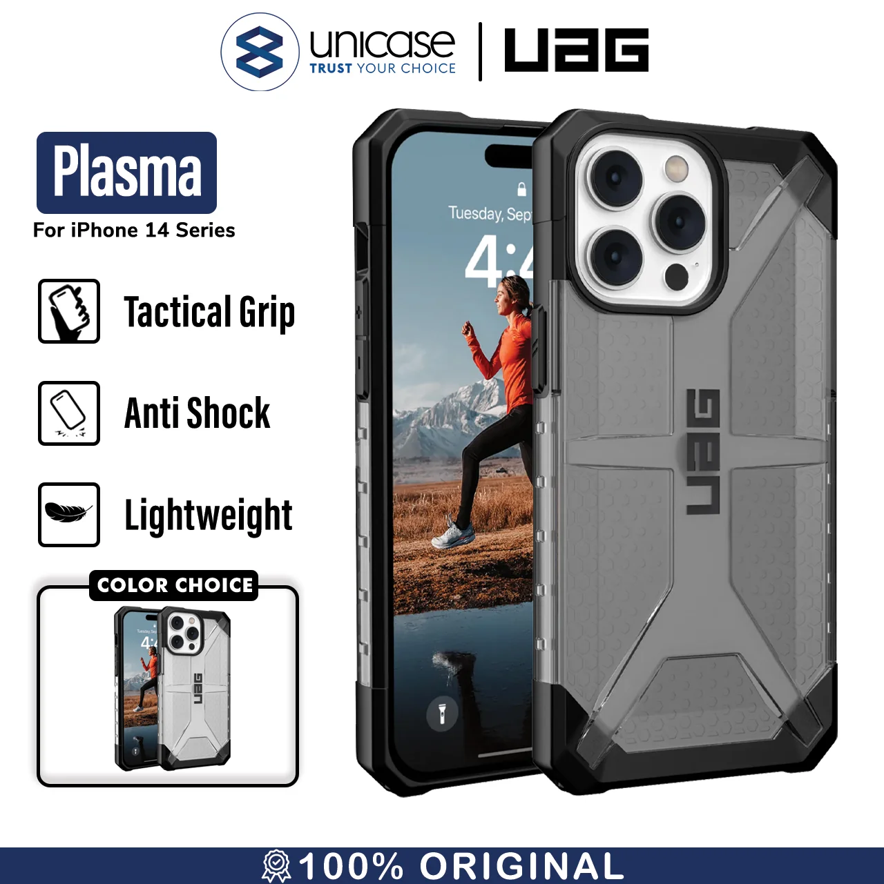 Case iPhone 14 Pro Max Plus UAG Plasma Hybrid Anti Drop Clear Casing