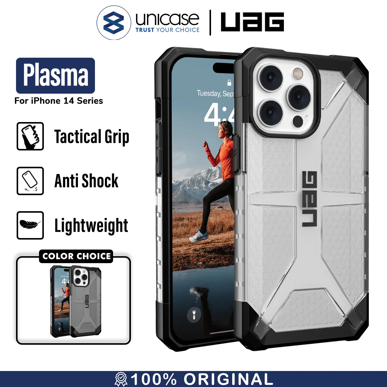 Case iPhone 14 Pro Max Plus UAG Plasma Hybrid Anti Drop Clear Casing