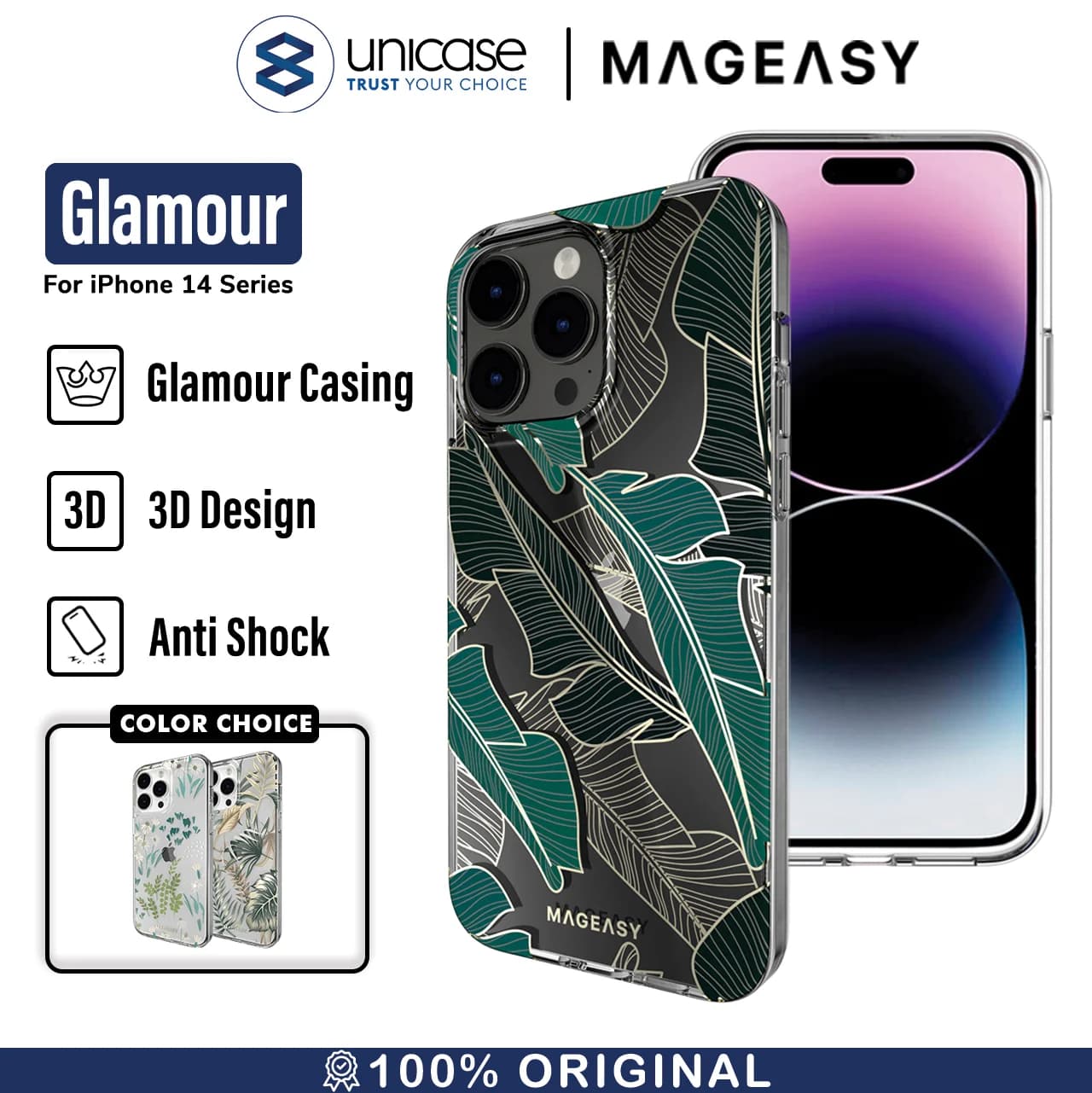 Case iPhone 15/ 14 Pro Max Plus MagEasy Glamour Magnetic Motif Casing