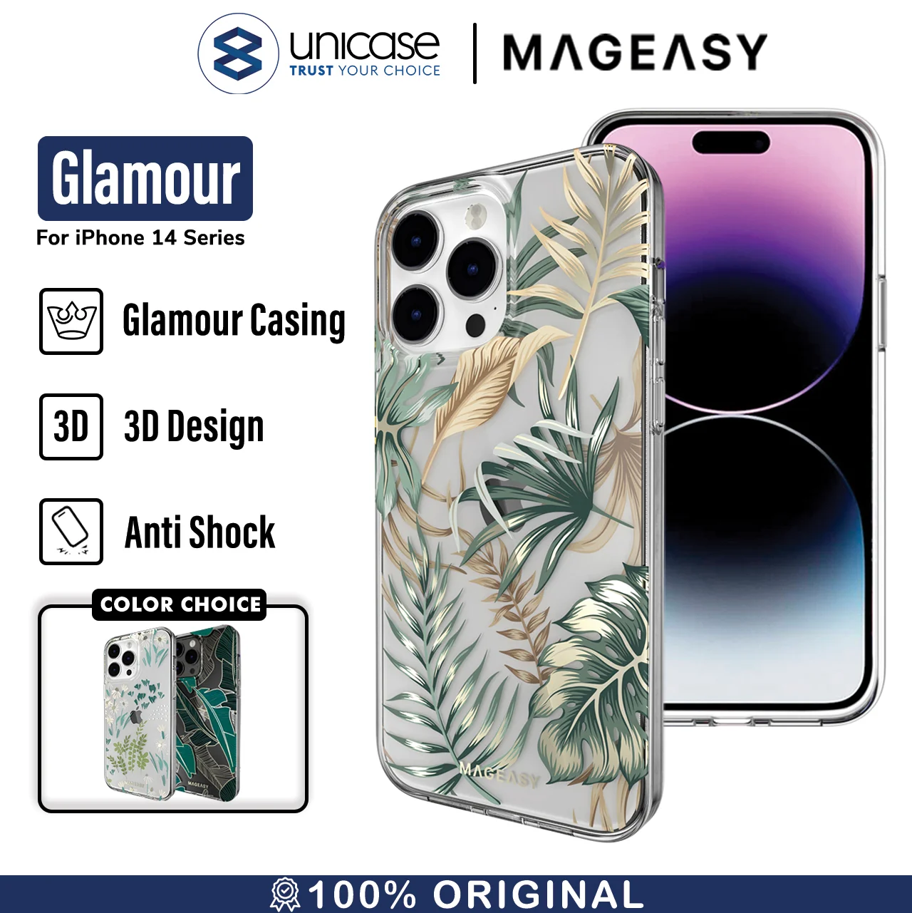 Case iPhone 15/ 14 Pro Max Plus MagEasy Glamour Magnetic Motif Casing
