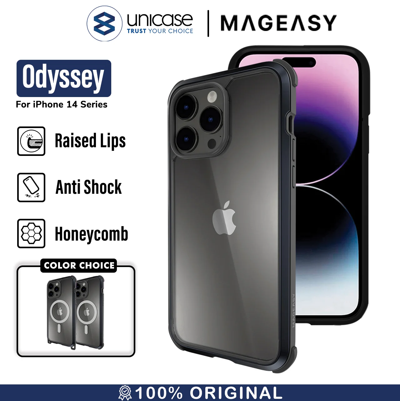 Case iPhone 15 / 14 Pro Max Plus MagEasy Odyssey MagSafe Strap Casing