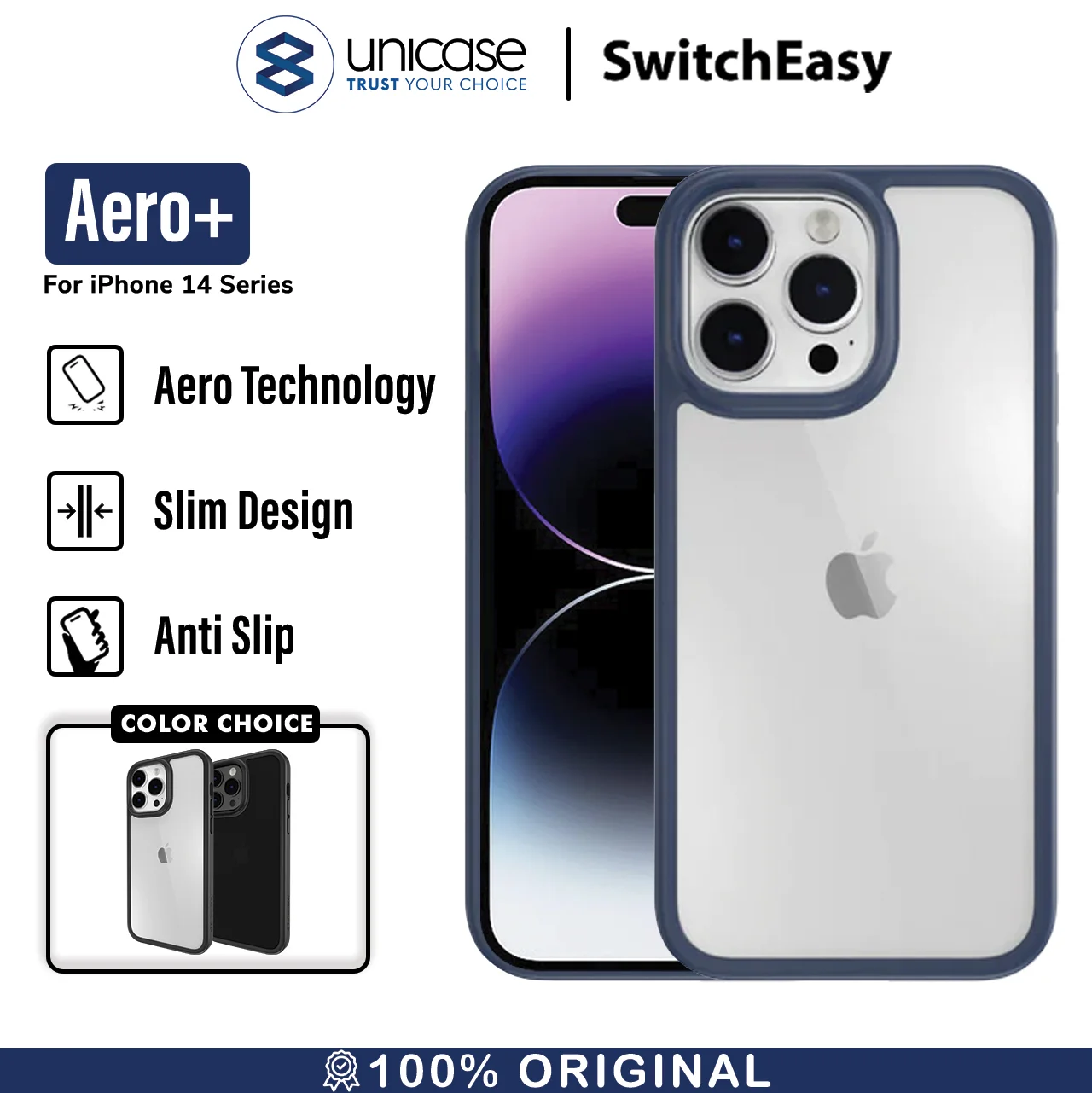 Case iPhone 15/14 Pro Max Plus SwitchEasy Aero Plus Anti Crack Casing