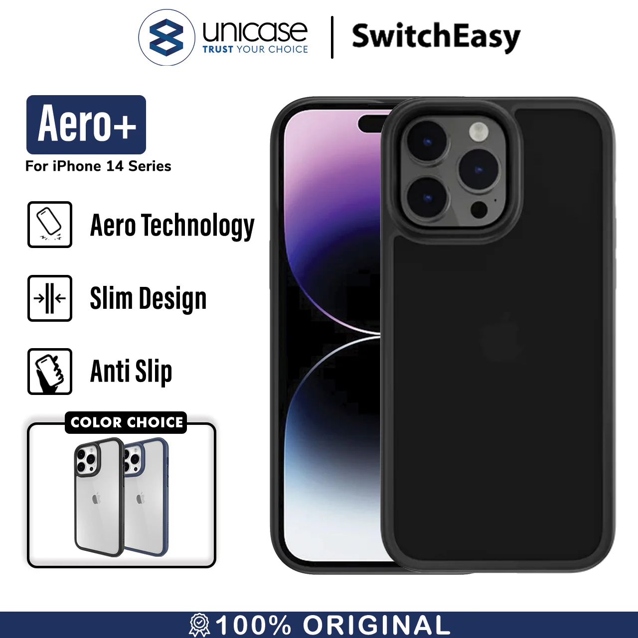 Case iPhone 15/14 Pro Max Plus SwitchEasy Aero Plus Anti Crack Casing