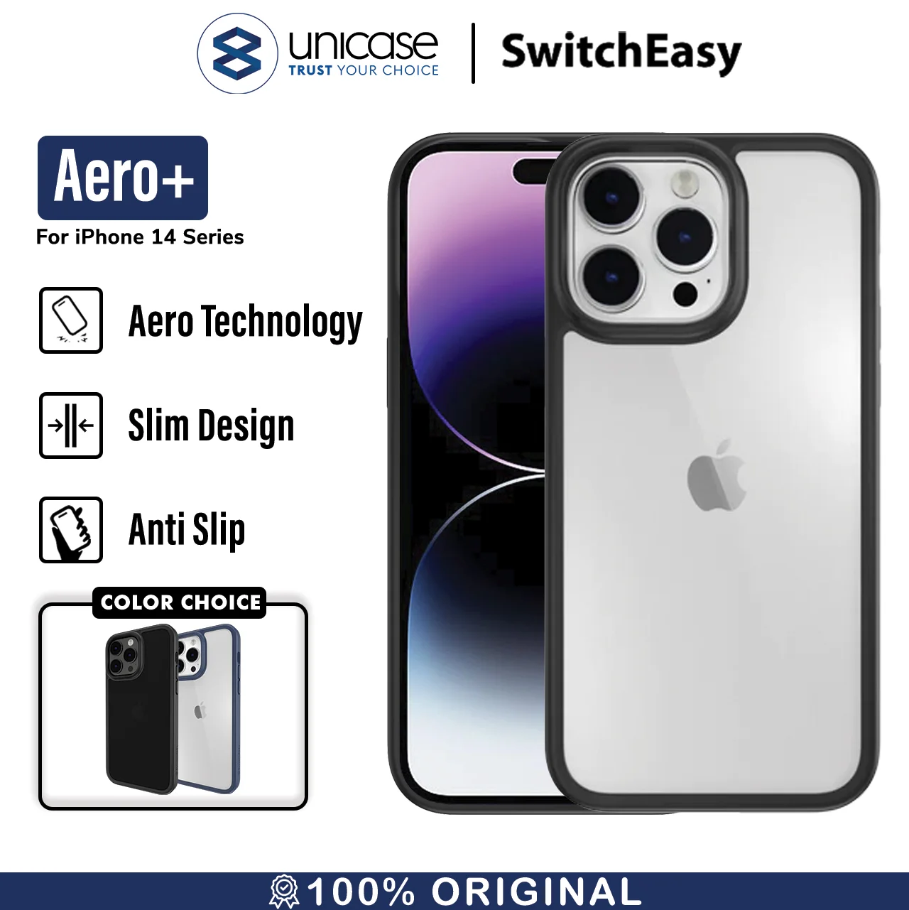 Case iPhone 15/14 Pro Max Plus SwitchEasy Aero Plus Anti Crack Casing