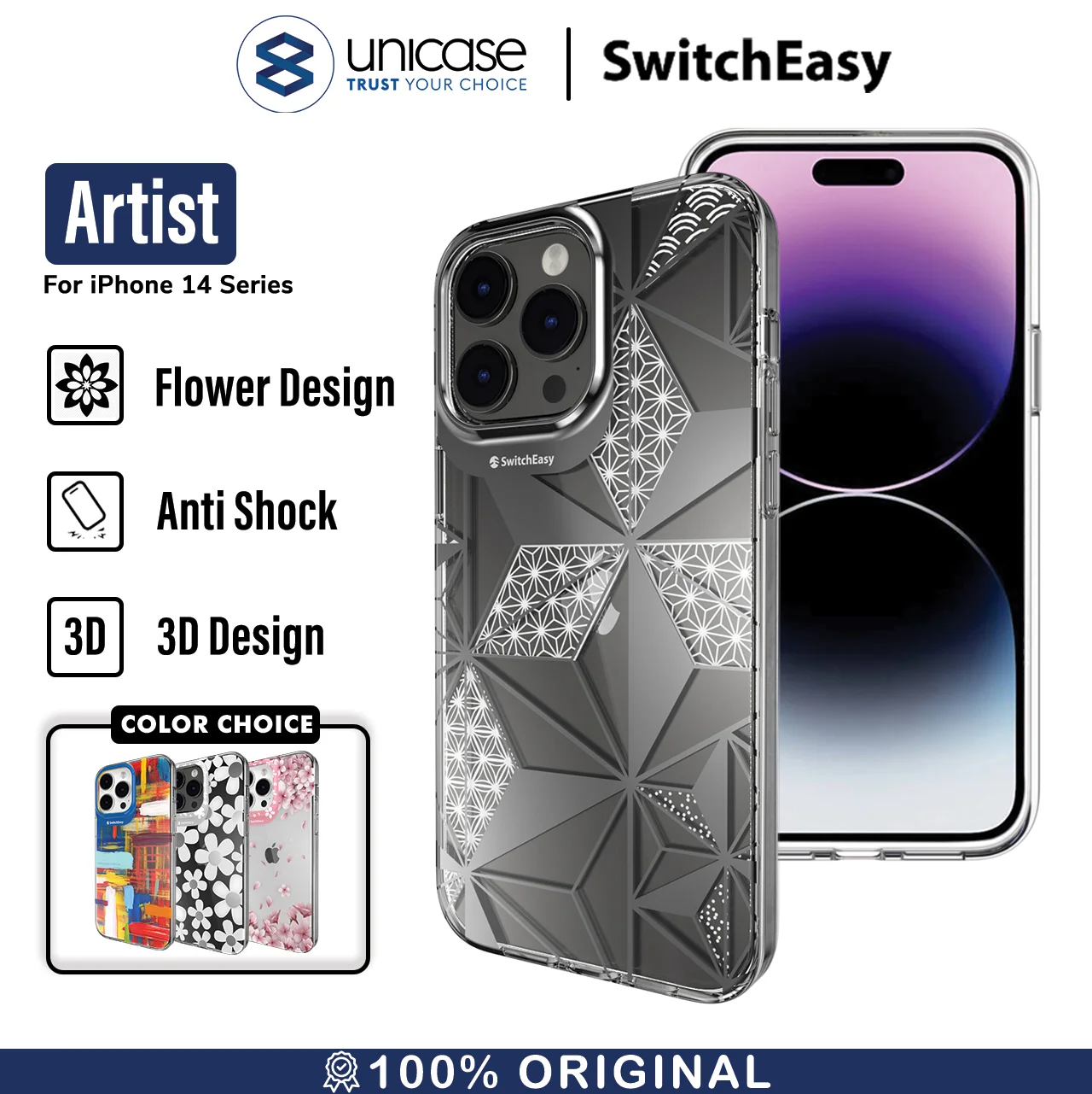 Case iPhone 15/ 14 Pro Max Plus SwitchEasy Artist Inmold Motif Casing