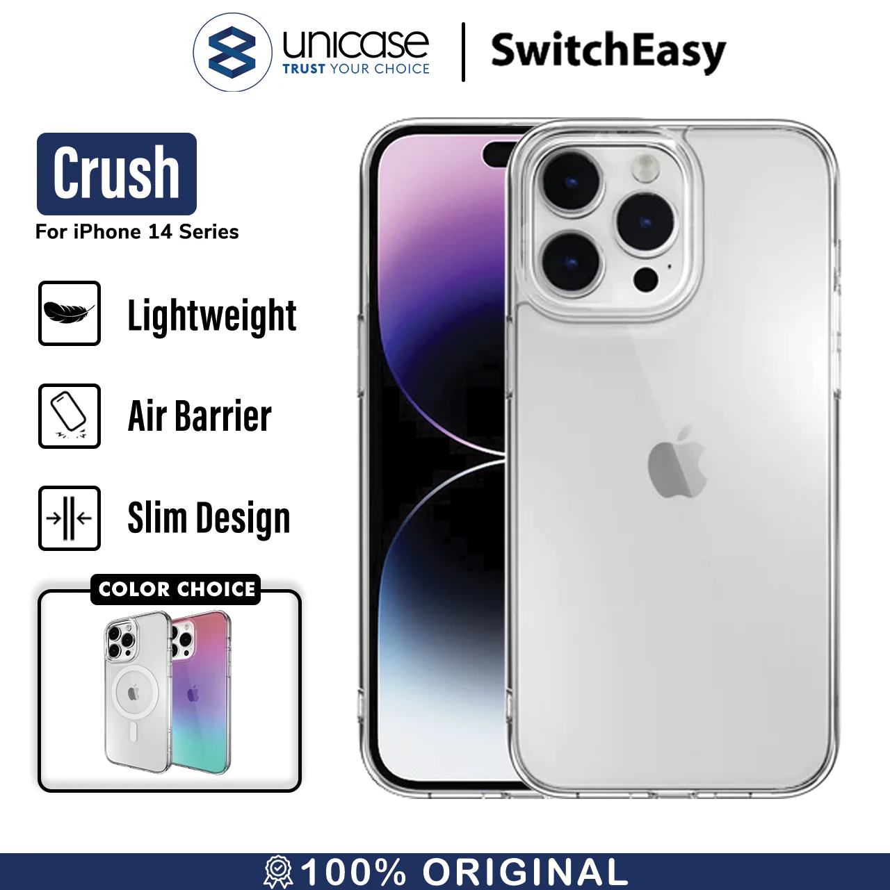 Case iPhone 15/ 14 Pro Max Plus SwitchEasy Crush MagSafe Slim Casing