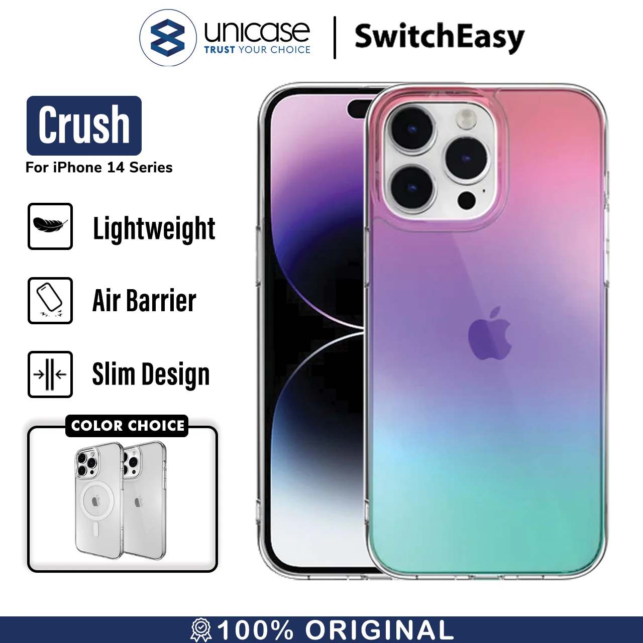 Case iPhone 15/ 14 Pro Max Plus SwitchEasy Crush MagSafe Slim Casing