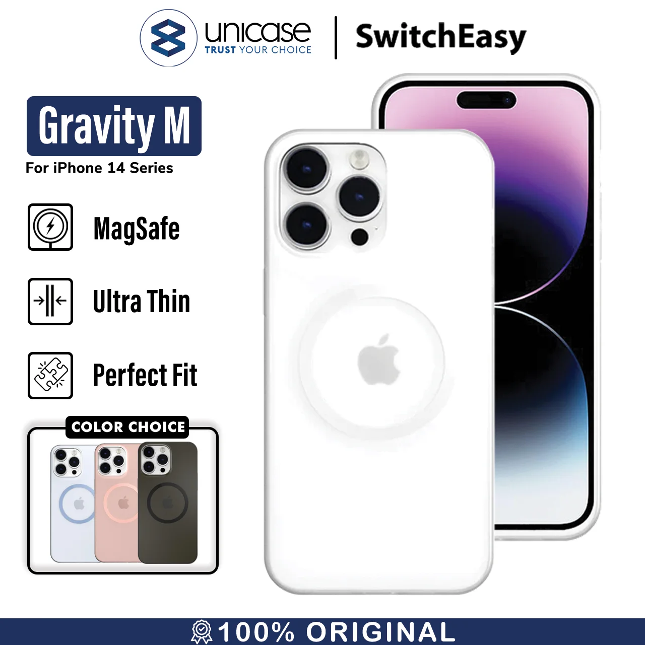 Case iPhone 15/ 14 Pro Max Plus SwitchEasy Gravity M Magsafe Casing
