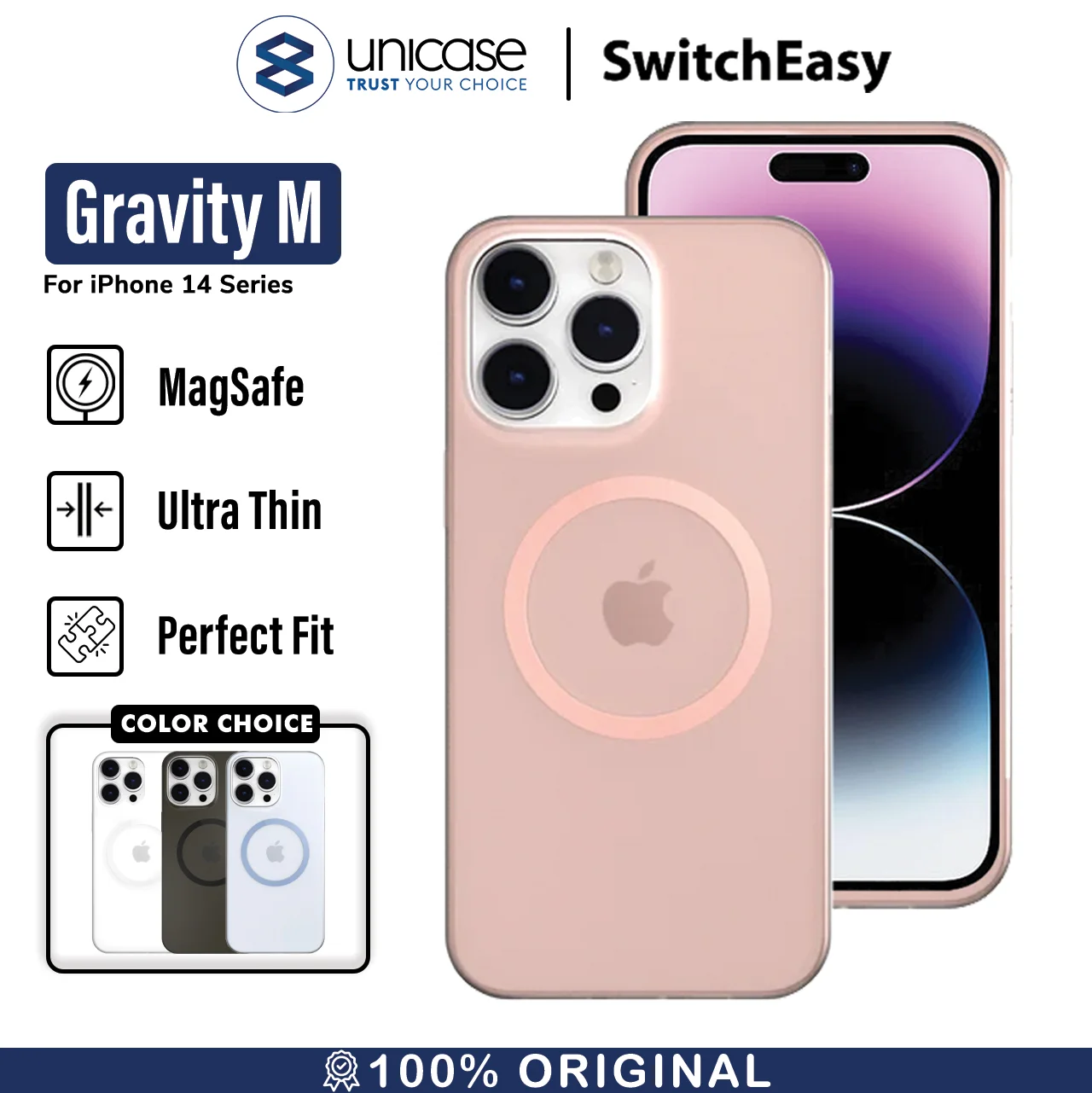 Case iPhone 15/ 14 Pro Max Plus SwitchEasy Gravity M Magsafe Casing
