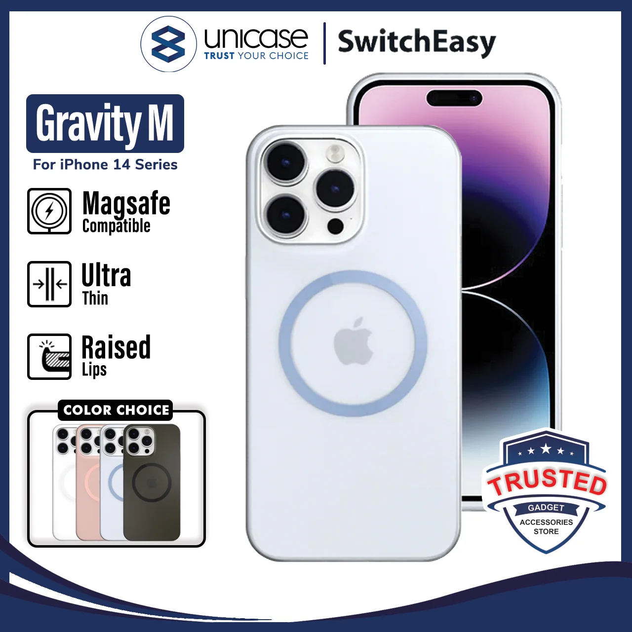 Case iPhone 15/ 14 Pro Max Plus SwitchEasy Gravity M Magsafe Casing