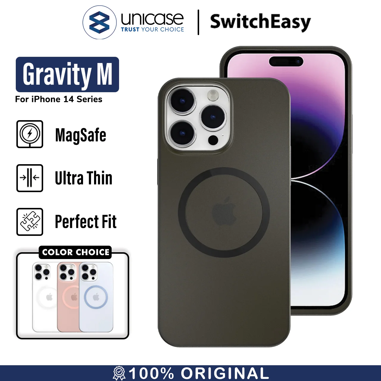 Case iPhone 15/ 14 Pro Max Plus SwitchEasy Gravity M Magsafe Casing