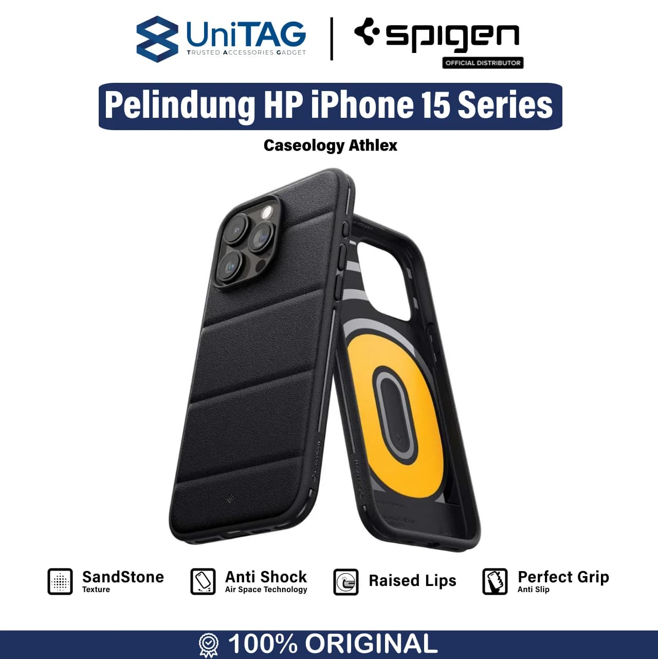 Case iPhone 15 Pro Max Plus Caseology Athlex Anti Crack Shock Casing