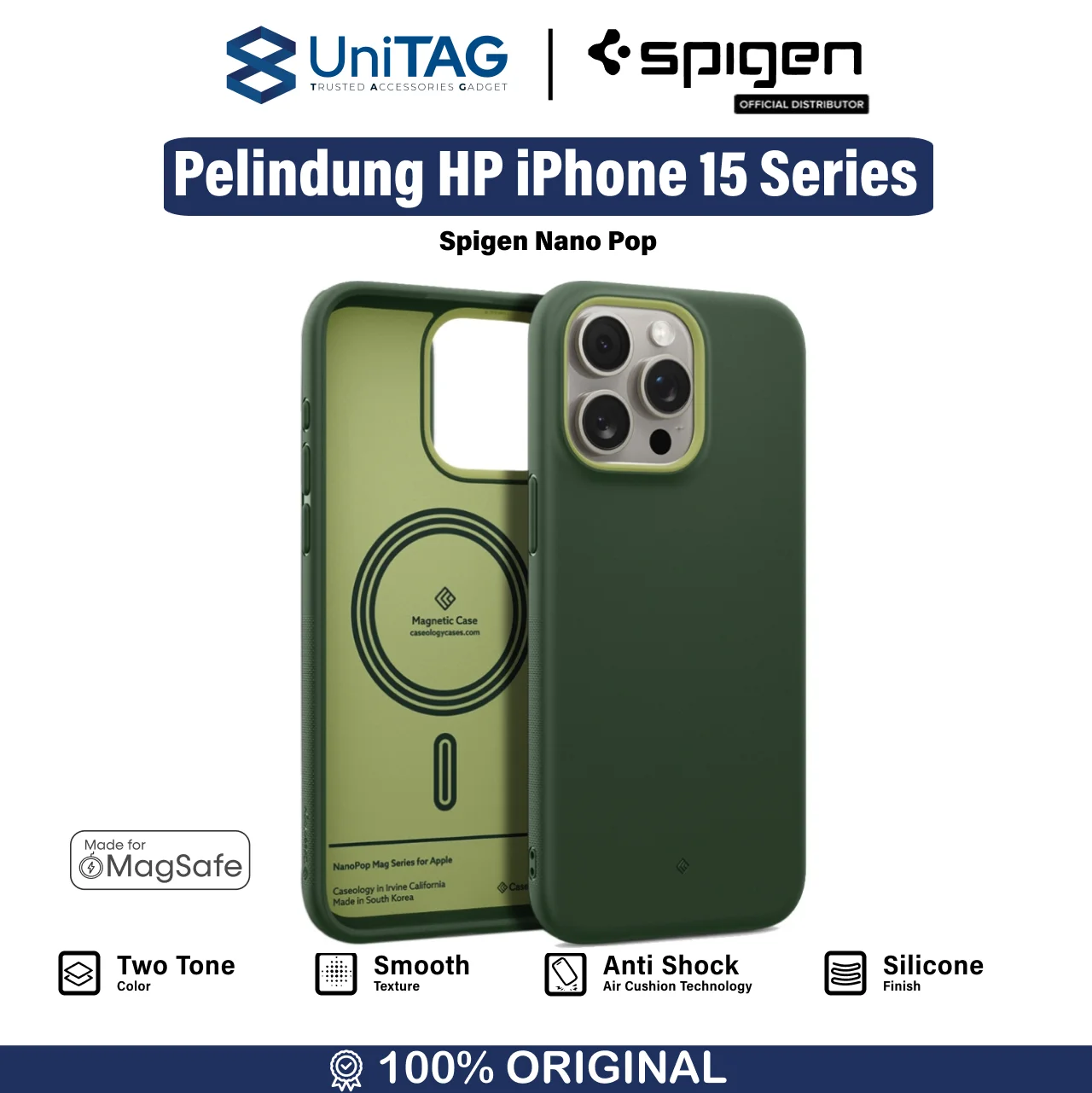 Case iPhone 15 Pro Max Plus Caseology Nano Pop MagSafe Matte Casing