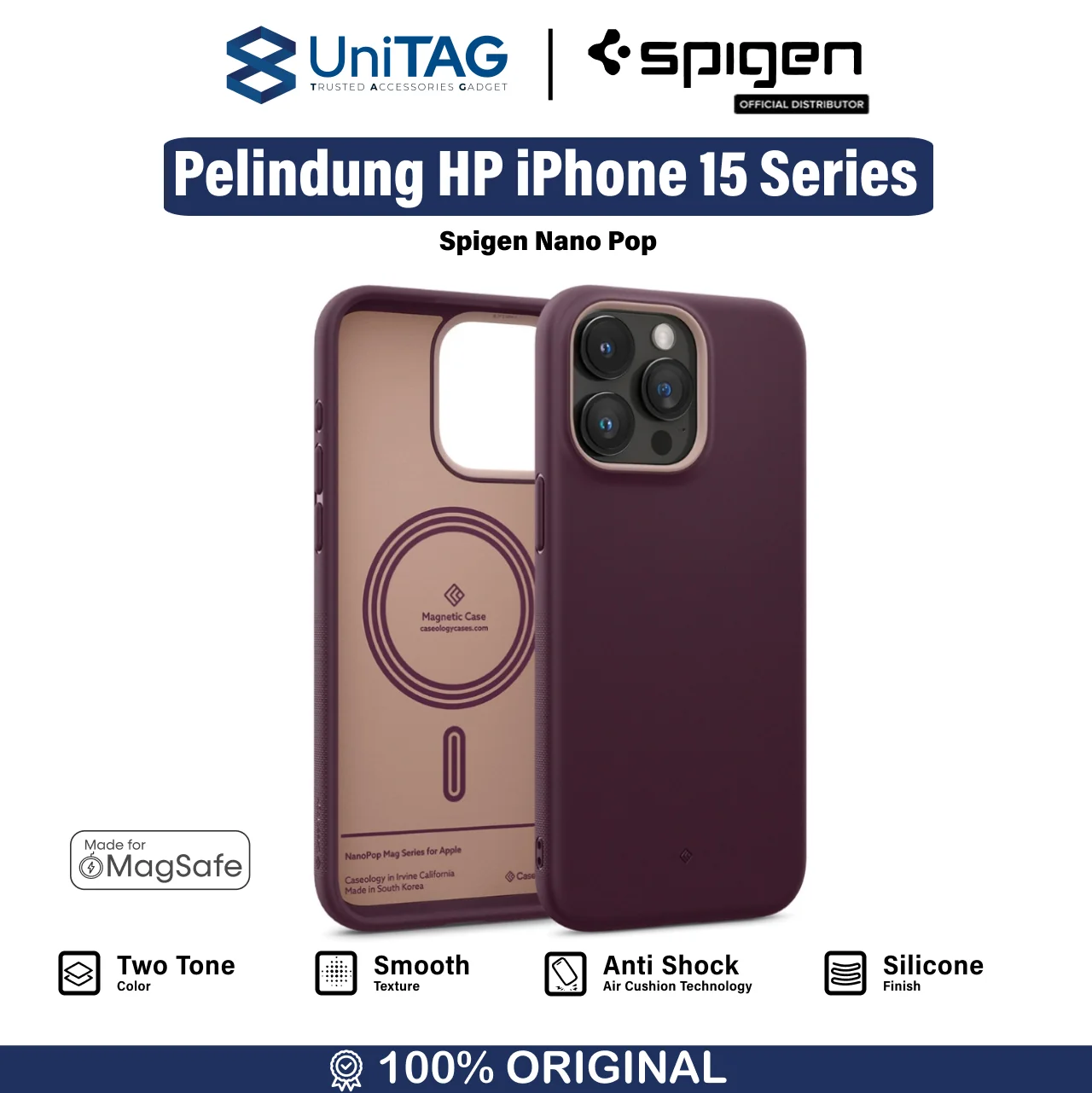 Case iPhone 15 Pro Max Plus Caseology Nano Pop MagSafe Matte Casing