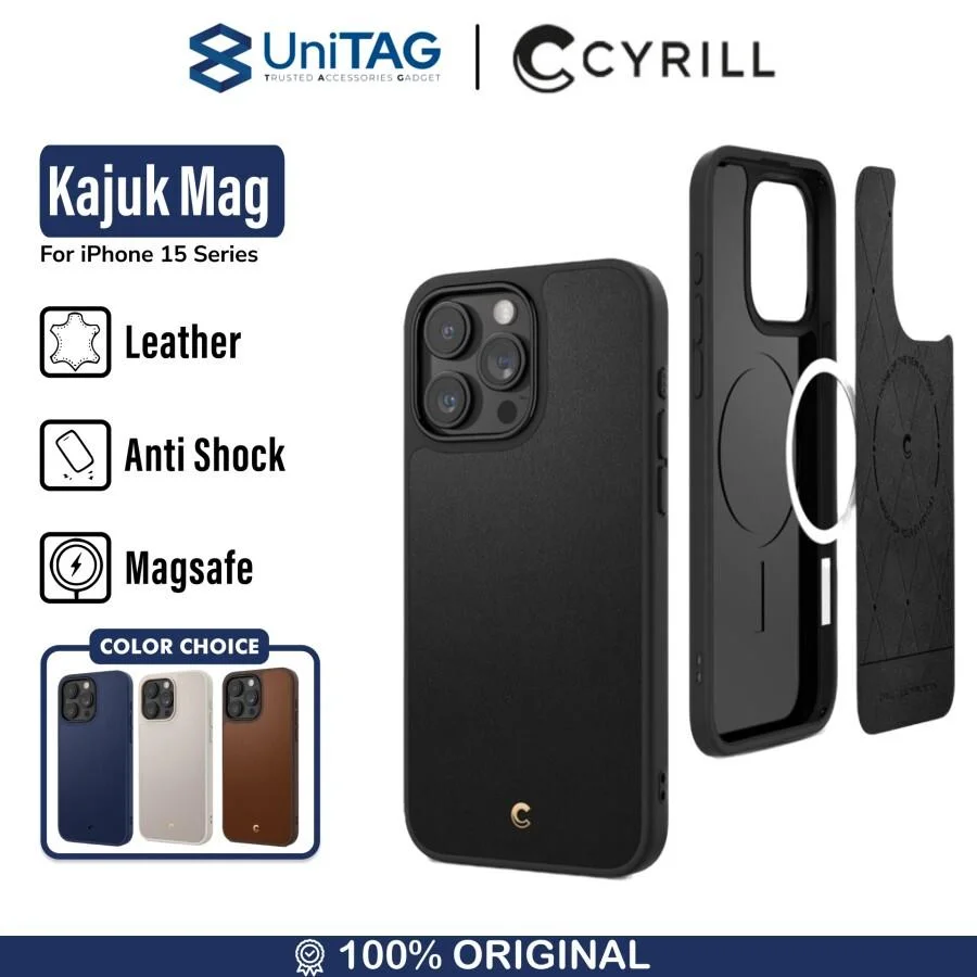 Case iPhone 15 Pro Max Plus Cyrill Kajuk MagSafe Leather Cover Casing