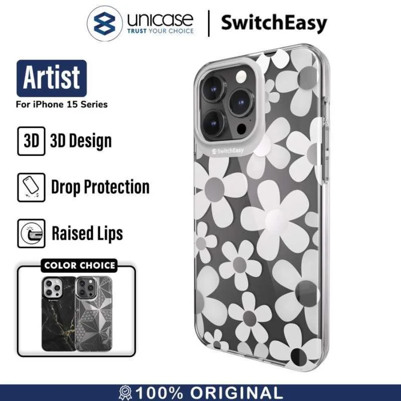 Case iPhone 15 Pro Max Plus SwitchEasy Artist 3D Clear Motif Casing