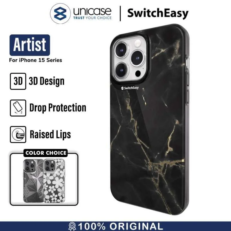 Case iPhone 15 Pro Max Plus SwitchEasy Artist 3D Clear Motif Casing