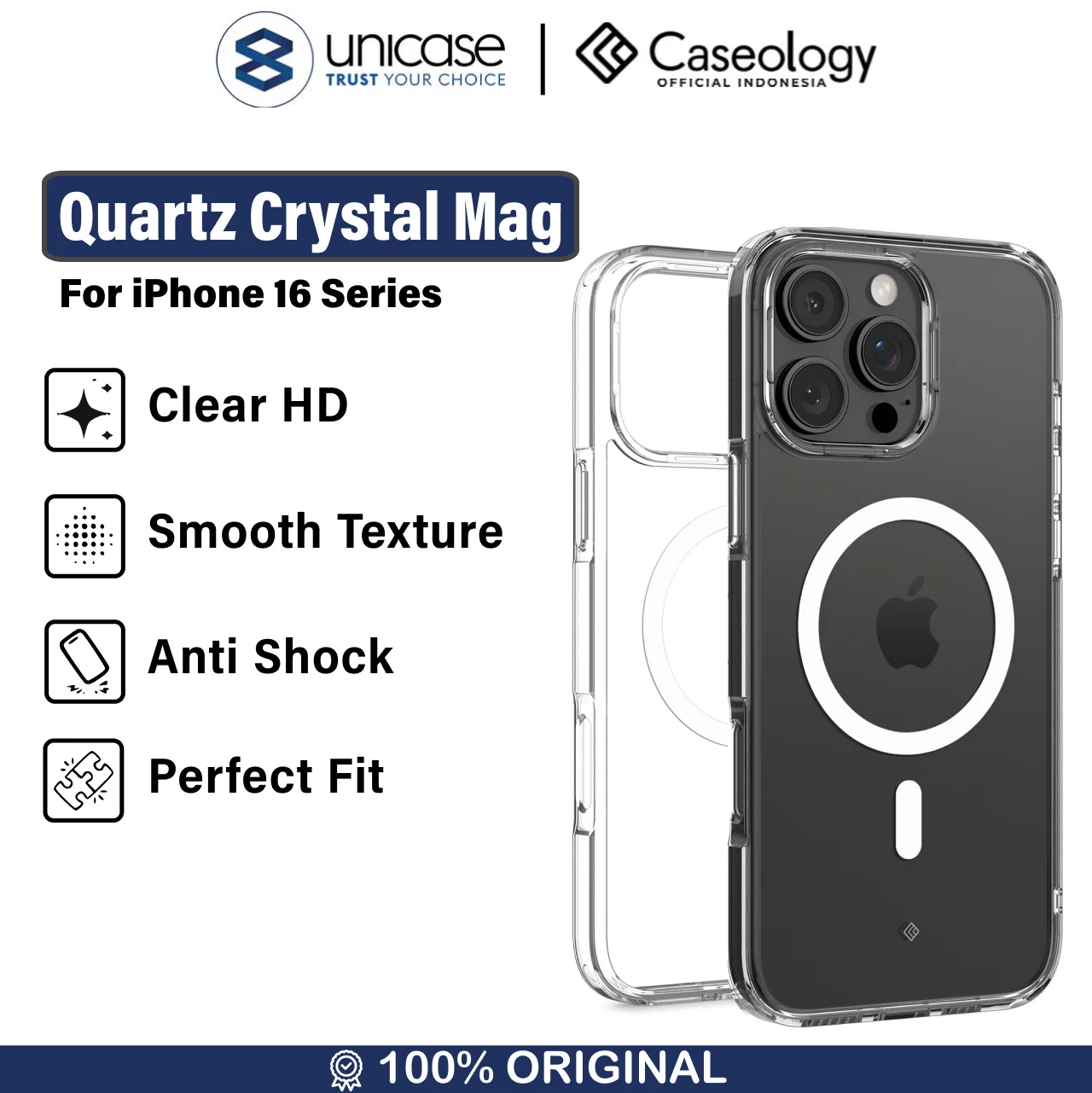 Case iPhone 16 Pro Max Plus Caseology by Spigen Quartz Crystal MagFit MagSafe Anti Shock Casing