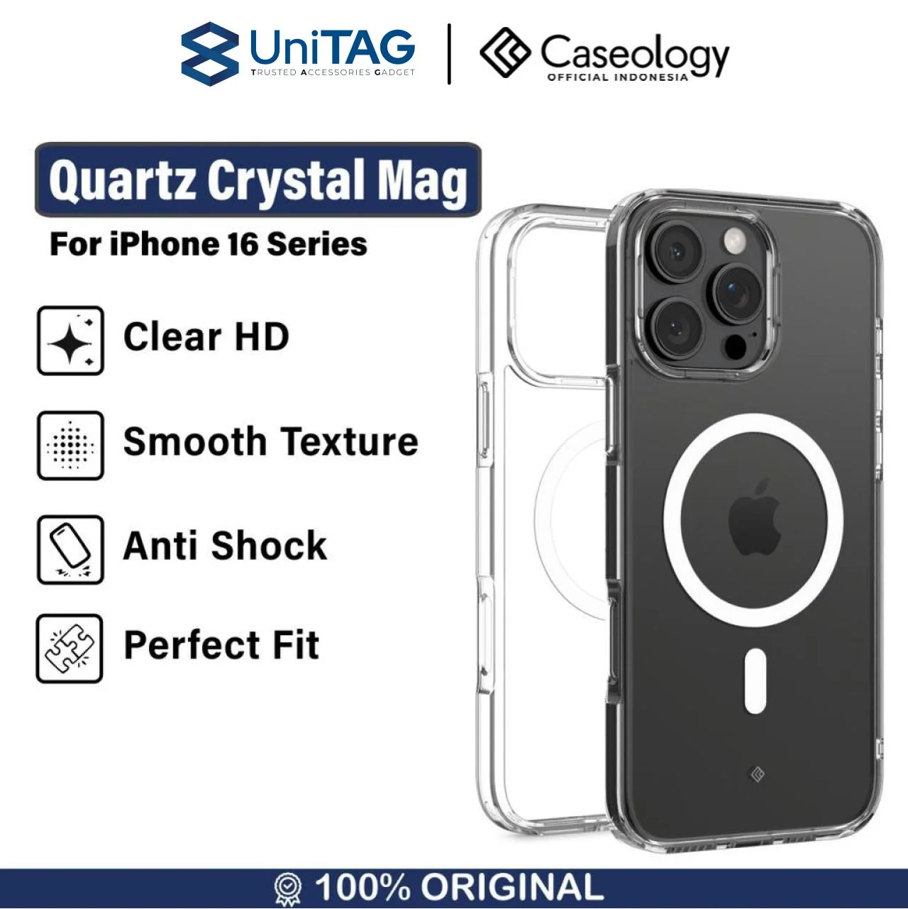 Case iPhone 16 Pro Max Plus Caseology by Spigen Quartz Crystal MagFit MagSafe Anti Shock Casing