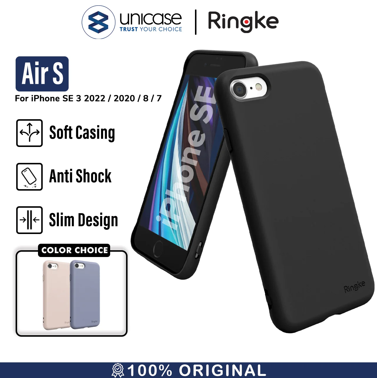 Case iPhone SE 3 2022/ 2020 8/ 7 Ringke Air S TPU Softcase Casing