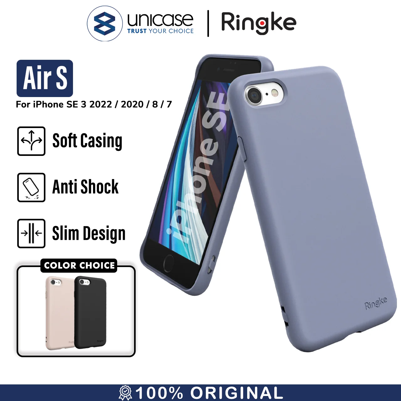 Case iPhone SE 3 2022/ 2020 8/ 7 Ringke Air S TPU Softcase Casing