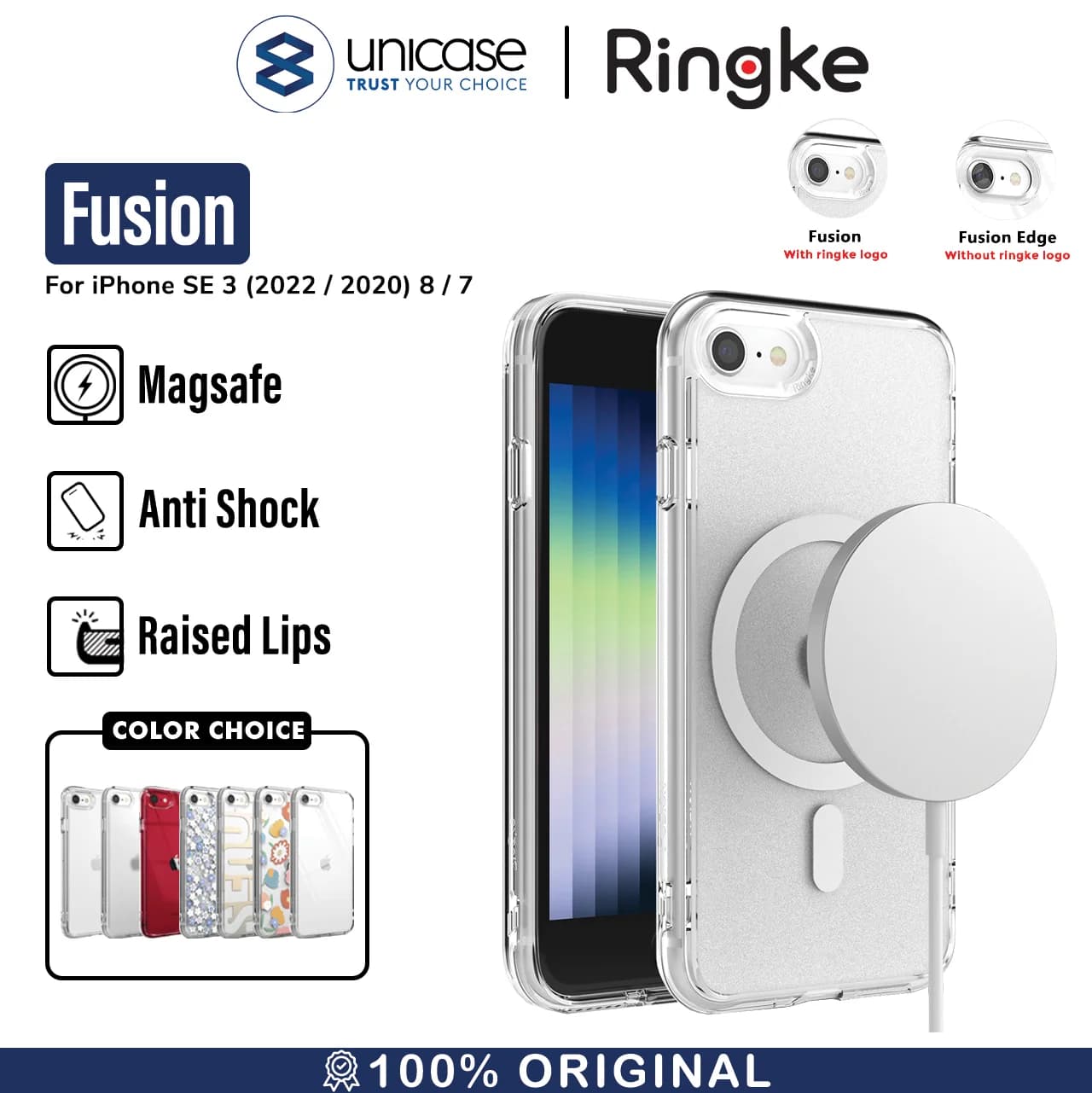 Case iPhone SE 3 2022 / 2020 8 / 7 Ringke Fusion Hybrid MagSafe Casing