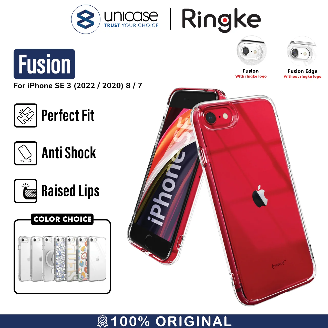 Case iPhone SE 3 2022 / 2020 8 / 7 Ringke Fusion Hybrid MagSafe Casing