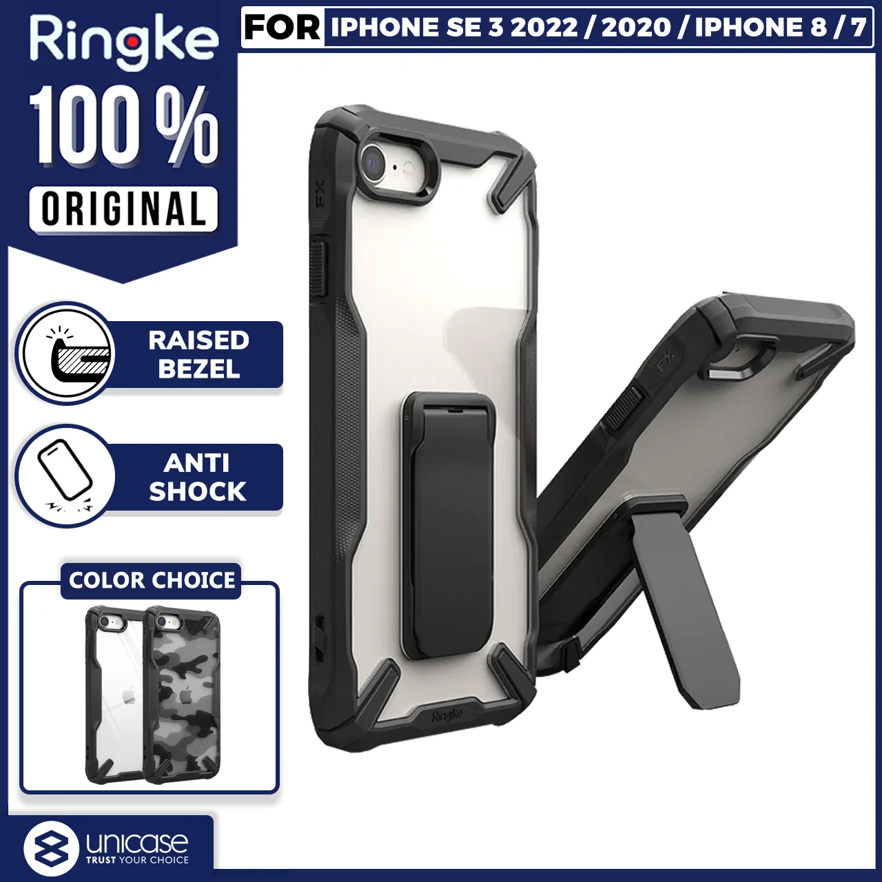 Case iPhone SE 3 2022 / 2020 8 / 7 Ringke Fusion X Anti Crack Casing