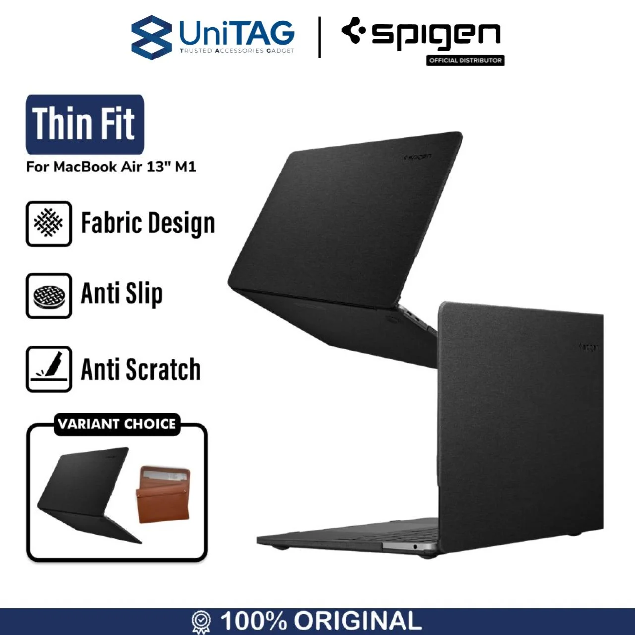 Case MacBook Air 13 2020/2019/2018 Spigen Thin Fit Hard Cover Casing