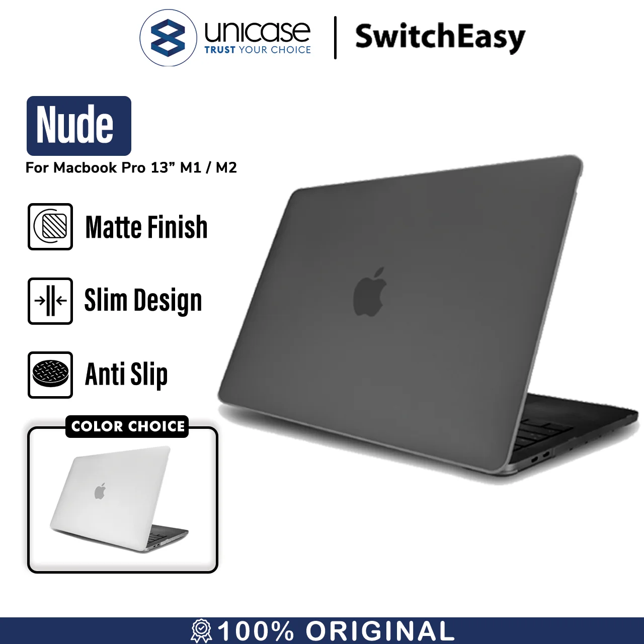 Case Macbook Pro 13 2016 2020 SwitchEasy Nude Hardcase Matte Clear