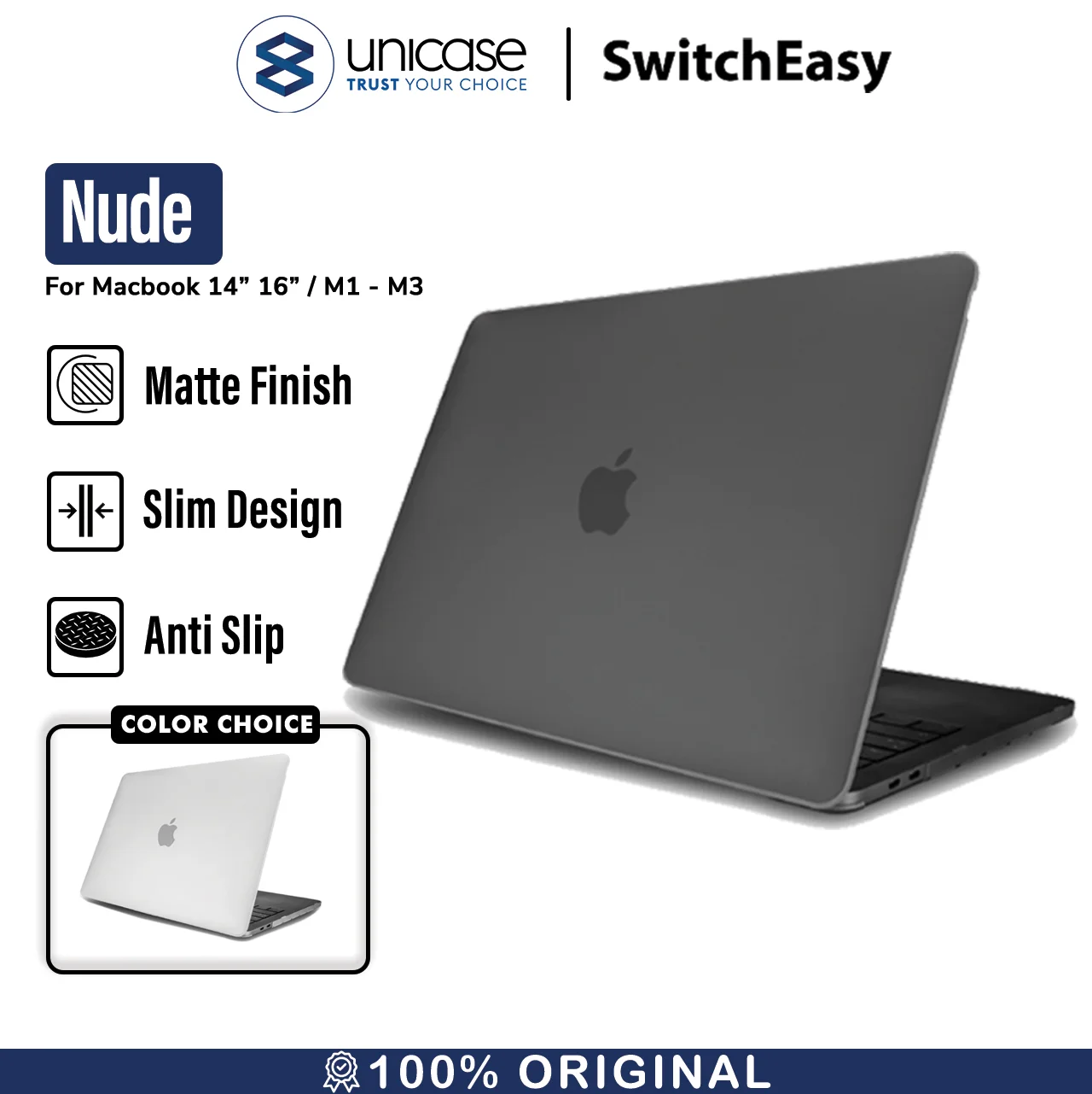 Case Macbook Pro 16/14 M1/M2 2023/2021 SwitchEasy Nude Hardcase Casing