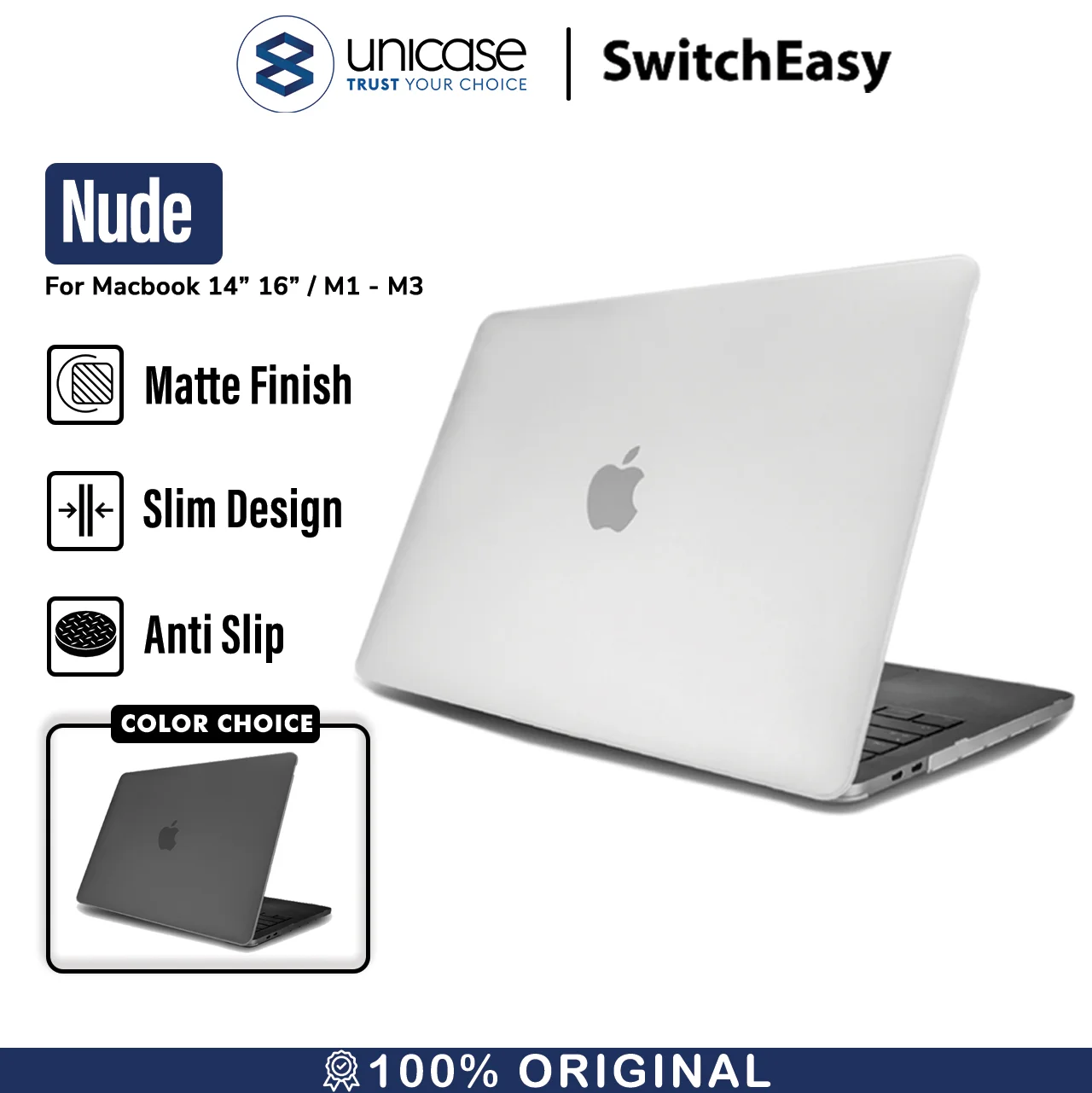 Case Macbook Pro 16/14 M1/M2 2023/2021 SwitchEasy Nude Hardcase Casing